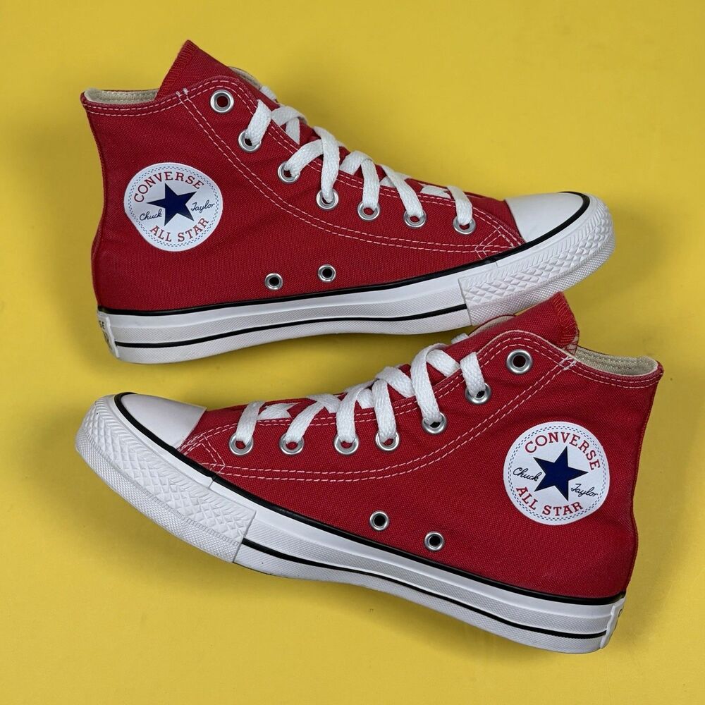 Converse Chuck Taylor All Star Hi Red Canvas Sneakers M9621 Sz Men’s 5 Women’s 7 - Picture 2 of 6